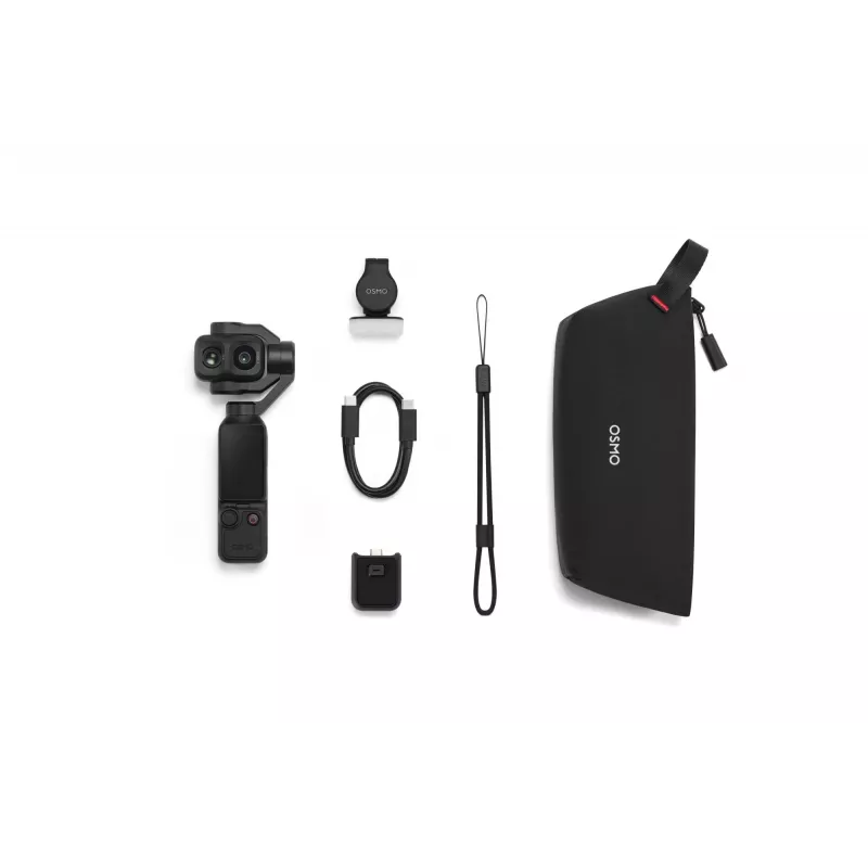 DJI Osmo Pocket 4P Standard Combo - 1-calowy CMOS 4K120fps 3-osiowy gimbal, 2-calowy obracany ekran dotykowy, 37MP zdjęcia, 240fps zwolnione tempo, Wi-Fi/Bluetooth, bateria 160min