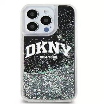 DKNY Apple iPhone 15 Pro 6,1 cala twarda obudowa Liquid Glitter Big Logo Czarna