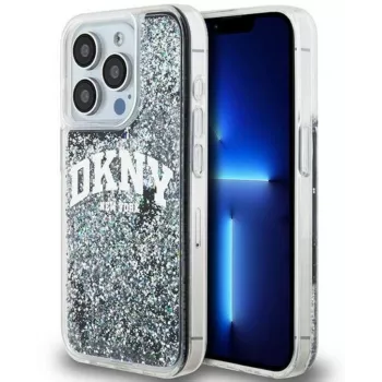 DKNY Apple iPhone 15 Pro 6,1 cala twarda obudowa Liquid Glitter Big Logo Czarna