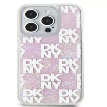 DKNY Apple iPhone 15 Pro Max 6,7 cala twarda obudowa Liquid Glitter Multilogo Różowa