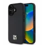 DKNY Apple iPhone 16 Plus PU Skórzane Etui MagSafe z Powtarzalnym Wzorem Logo Stack – Czarny