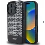 DKNY Apple iPhone 16 Pro Max PU Skórzane Etui z Powtarzającym się Wzorem i Dolnym Paskiem MagSafe Czarny