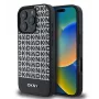 DKNY Apple iPhone 16 Pro PU Skórzana Etui z Powtarzalnym Wzorem i Dolnym Paskiem MagSafe Czarny