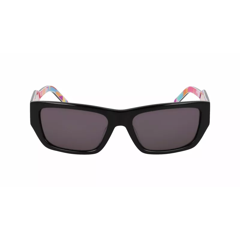 DKNY DK545S-002 Damskie okulary przeciwsłoneczne prostokątne - czarna oprawka, szare gradientowe szkła 56mm