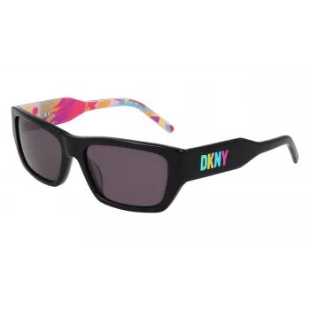 DKNY DK545S-002 Damskie okulary przeciwsłoneczne prostokątne - czarna oprawka, szare gradientowe szkła 56mm