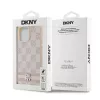 DKNY Skórzane etui w kratkę mono i drukowane paski do iPhone 14 Pro Max - Różowe