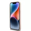DKNY Skórzane etui w kratkę mono i drukowane paski do iPhone 14 Pro Max - Różowe
