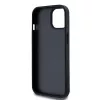Etui DKNY ze skóry w kratkę i wzór mono z nadrukowanymi paskami do iPhone 15/14/13 - Czarny
