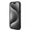 Etui DKNY ze skóry w kratkę i wzór mono z nadrukowanymi paskami do iPhone 15/14/13 - Czarny