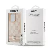 DKNY Skórzane etui w kratkę mono i drukowane paski do iPhone 15 Pro Max - Różowy