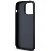 DKNY Skórzane etui Mono Stripe z metalowym logo do iPhone 14 Pro Max - czarne