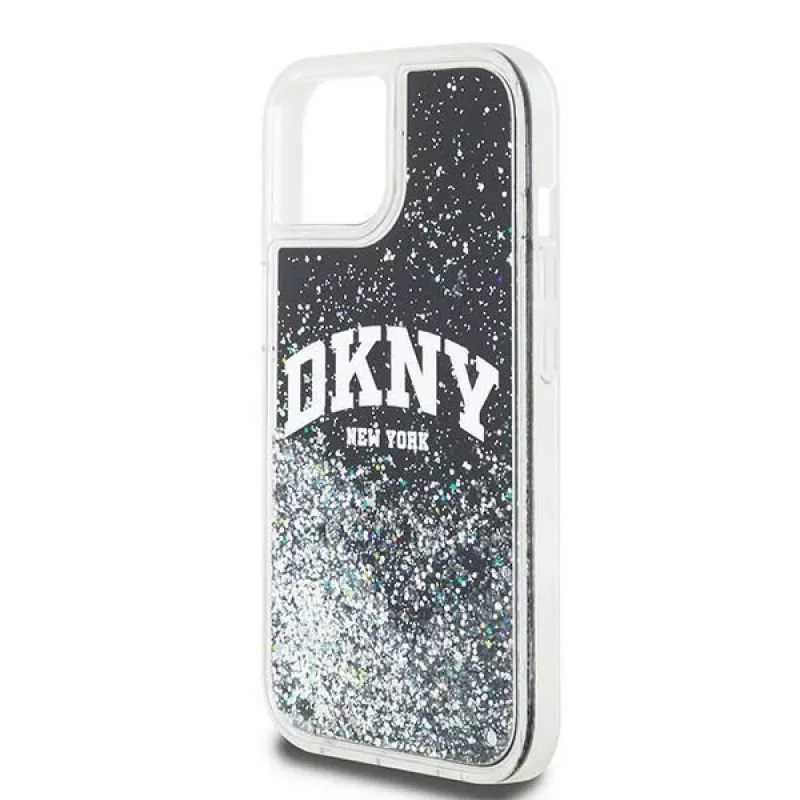 Etui DKNY Liquid Glitter Big Logo do iPhone 14/15/13 - czarne