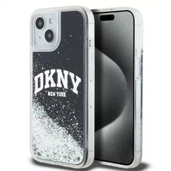 Etui DKNY Liquid Glitter Big Logo do iPhone 14/15/13 - czarne