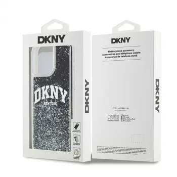 DKNY Liquid Glitter Big Logo etui iPhone 14 Pro Max - czarne