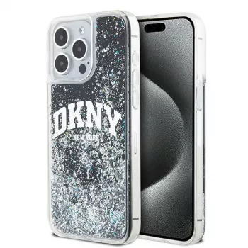 DKNY Liquid Glitter Big Logo etui iPhone 14 Pro Max - czarne