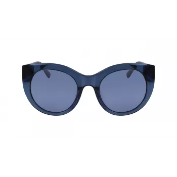 Okulary przeciwsłoneczne DKNY damskie motylkowe DK517S-400 niebieski acetat szary gradient soczewki 52mm