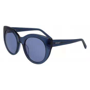 Okulary przeciwsłoneczne DKNY damskie motylkowe DK517S-400 niebieski acetat szary gradient soczewki 52mm