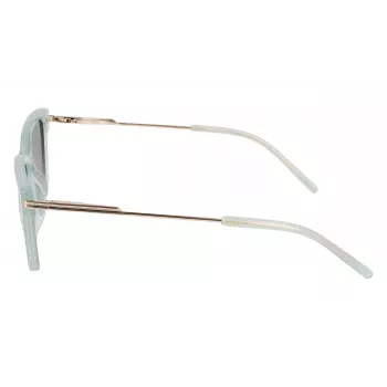 Okulary przeciwsłoneczne DKNY DK713S dla kobiet - brązowa havana, prostokątna oprawka z brązowymi soczewkami gradientowymi - szerokość soczewki 56 mm