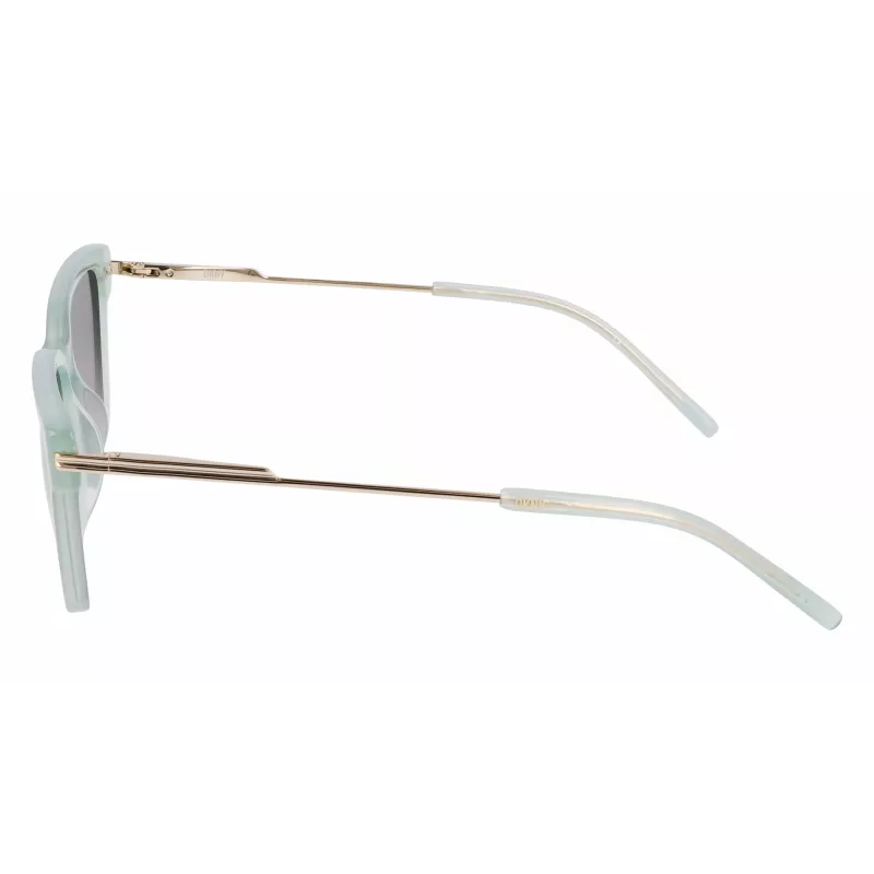 Okulary przeciwsłoneczne DKNY DK713S dla kobiet - brązowa havana, prostokątna oprawka z brązowymi soczewkami gradientowymi - szerokość soczewki 56 mm