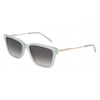 Okulary przeciwsłoneczne DKNY DK713S dla kobiet - brązowa havana, prostokątna oprawka z brązowymi soczewkami gradientowymi - szerokość soczewki 56 mm