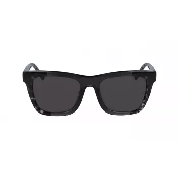 DKNY Damskie Okulary Przeciwsłoneczne Kwadratowe DK529S-001 - Czarna Oprawka, Szare Szkła, 53mm