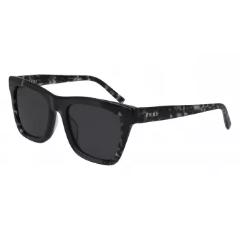 DKNY Damskie Okulary Przeciwsłoneczne Kwadratowe DK529S-001 - Czarna Oprawka, Szare Szkła, 53mm