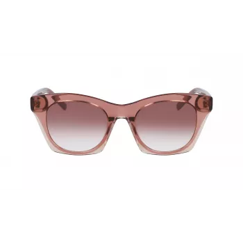 Okulary przeciwsłoneczne damskie DKNY DK541S-265 Brązowy Havana Kwadratowa Oprawka Acetatowa z Brązowymi Gradientowymi Soczewkami Poliwęglanowymi 51/21/140 mm