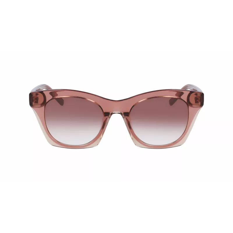 Okulary przeciwsłoneczne damskie DKNY DK541S-265 Brązowy Havana Kwadratowa Oprawka Acetatowa z Brązowymi Gradientowymi Soczewkami Poliwęglanowymi 51/21/140 mm