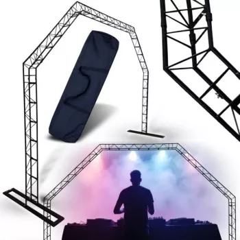 DNA PROFESSIONAL DNA DJ GATE Przenośny System Trussów Oświetleniowych, Stal, Czarny, Nośność 60 kg, Wysokość 1500-3000 mm