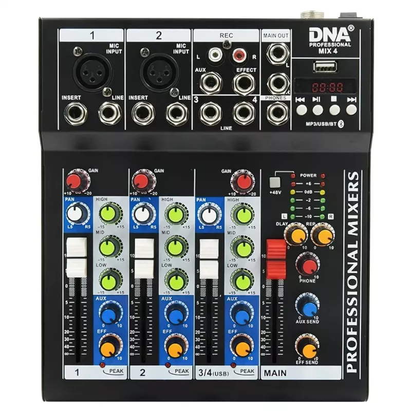 DNA Professional MIX 4 - Analogowy Mikser Audio z Bluetooth i Interfejsem USB