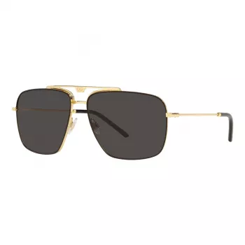 Okulary przeciwsłoneczne Dolce & Gabbana DG2264-02-87 Mężczyźni Złota Oprawka Szare Szkła Pilot 61mm