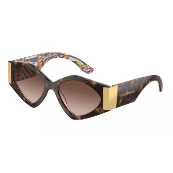 Okulary przeciwsłoneczne Dolce & Gabbana Damskie Butterfly DG4396-321713 Havana Acetate Brązowy Gradient