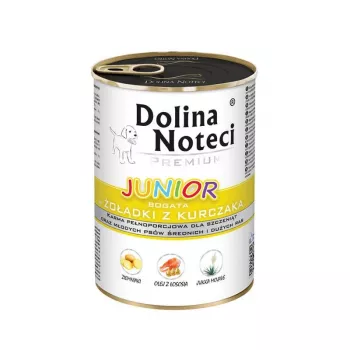 DOLINA NOTECI Premium Junior Rich in Chicken Gizzards - Mokra karma dla szczeniąt ras średnich i dużych - 400 g