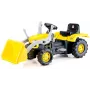DOLU Traktor na pedały z ładowaczem przednim i przyczepą, żółty (8051)