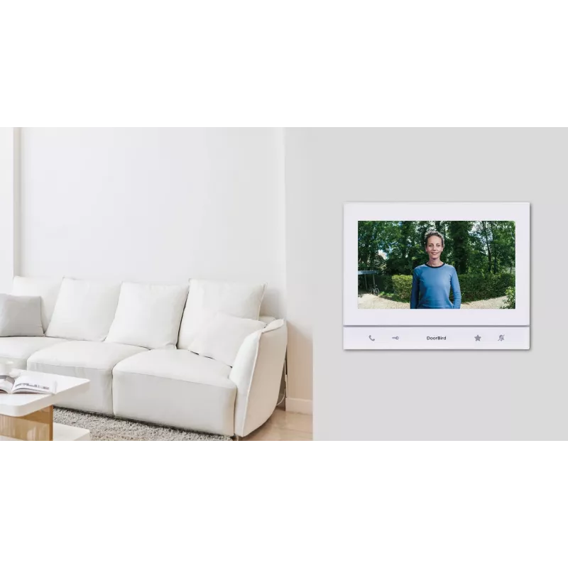 DoorBird A1103 IP Video Indoor Station Polar White Edition z 7-calowym pojemnościowym wyświetlaczem IPS, Fast Ethernet, PoE