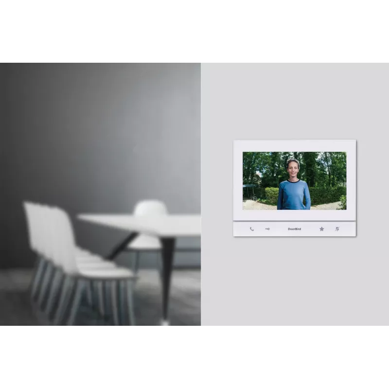 DoorBird A1103 IP Video Indoor Station Polar White Edition z 7-calowym pojemnościowym wyświetlaczem IPS, Fast Ethernet, PoE