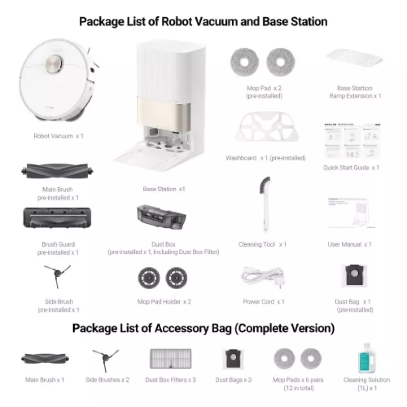 Dreame X40 Ultra Complete Robot Vacuum Cleaner, Biały
