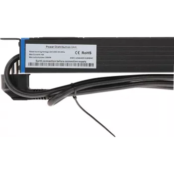 DSIT DS-8PDU-C14 1U listwa zasilająca do szafy rack 8x gniazda C13 wtyk C14 10A 2300W 2m czarna