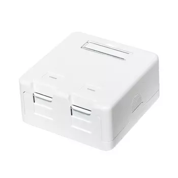 DS-IT Keystone natynkowa puszka montażowa 2-portowa puste obudowa biała (DS-KC-MB2)