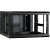 DSIT DS6606-DOUBLE szafa serwerowa ścienna 6U z odwracalnymi drzwiami szklanymi, 600x600x368 mm, czarna