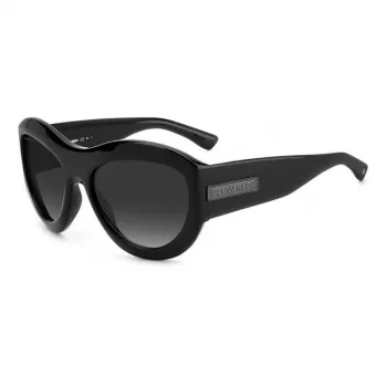 Okulary przeciwsłoneczne DSQUARED2 D2-0072-S-807 dla mężczyzn – czarna oprawka z acetatu, szare soczewki CR-39 (59/19/135)