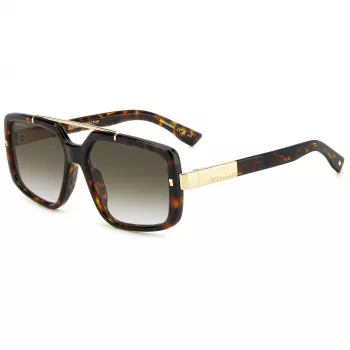 Okulary przeciwsłoneczne DSQUARED2 D2-0120-S-086 dla mężczyzn, oprawka Dark Havana, soczewki szare 57mm