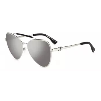 DSQUARED2 Okulary przeciwsłoneczne damskie D2-0093-S-10 Czarna oprawka acetatowa kwadratowa szare szkło 60/17/140 mm