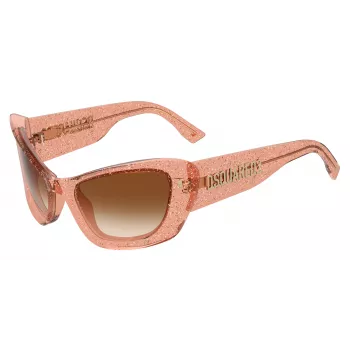 Okulary przeciwsłoneczne DSQUARED2 D2-0118-S-733 dla kobiet, czarna kwadratowa oprawka acetatowa, szare soczewki gradientowe 57mm