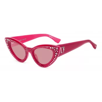 Okulary przeciwsłoneczne DSQUARED2 D20092NSMU1 dla kobiet - kwadratowa oprawka acetatowa, ochrona UV400, soczewki 51 mm