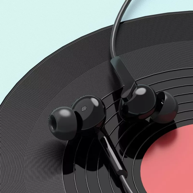 DUDAO Hi-Fi X3C+ Przewodowe Słuchawki Dokanałowe z Mikrofonem, 1,2m, Czarny