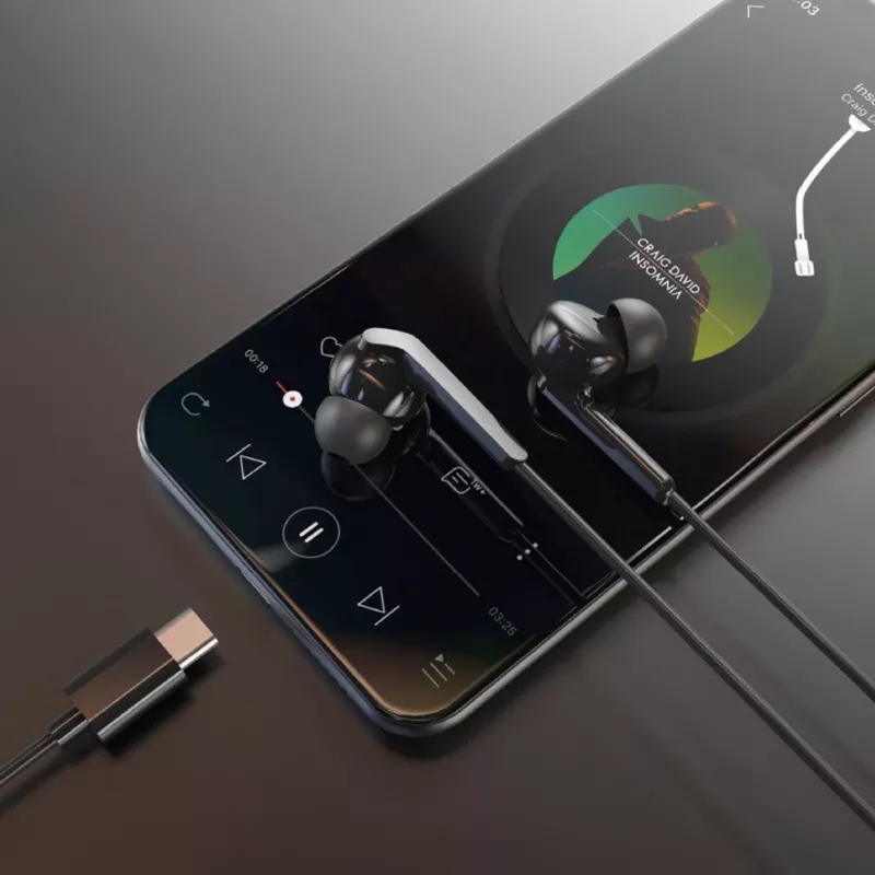DUDAO Hi-Fi X3C+ Przewodowe Słuchawki Dokanałowe z Mikrofonem, 1,2m, Czarny