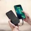 Dudao K11 10000mAh Powerbank z wbudowanymi kablami Czarny