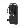 Dudao K11 10000mAh Powerbank z wbudowanymi kablami Czarny