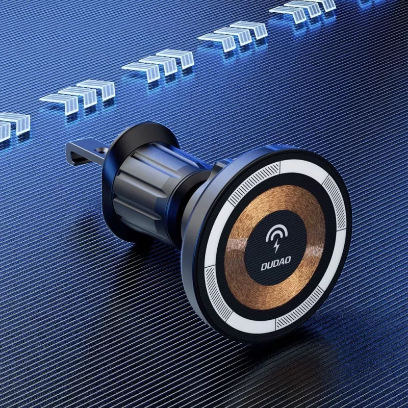 Dudao Uchwyt magnetyczny z ładowarką indukcyjną MagSafe 15W do kratki wentylacyjnej samochodu - Czarny